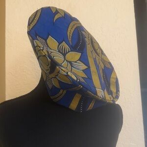 Blue and‎ Gold African cultural Patterned Hat